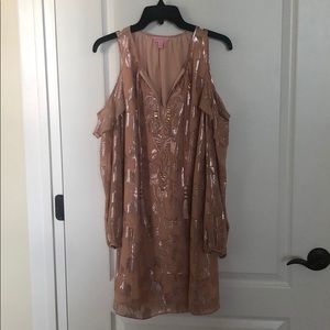 Lilly Pulitzer rose gold glitter dress size XS